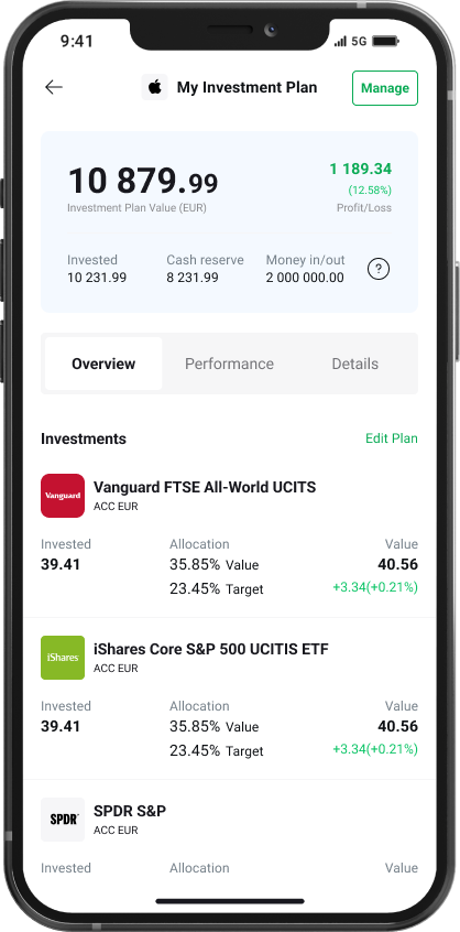 XTB aplikace pro investování do ETF